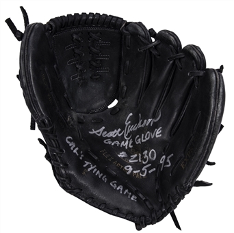 1995 Scott Erickson Game Used, Signed, & Inscribed Glove From Cal Ripken, Jrs 2,130 Game (PSA/DNA & Beckett) 